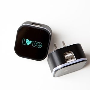 NWT LED iPhone Charger Cube! Glows! LOVE (Teal)